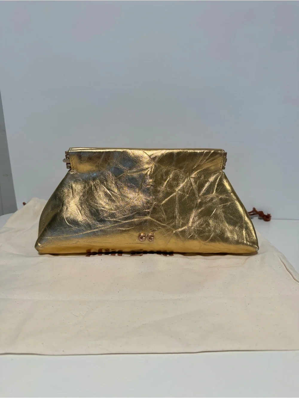 Cult Gaia Lillia Mini Clutch in Brass